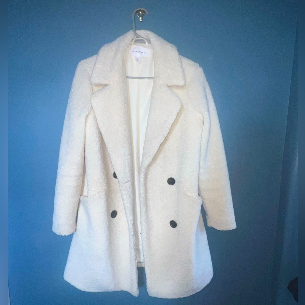 White Fuzzy Winter Peacoat from Popsugar